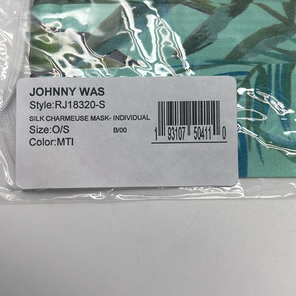 NIB Johnny Was Silk Charmeuse Tropical Print Face Mask - Picture 5 of 6